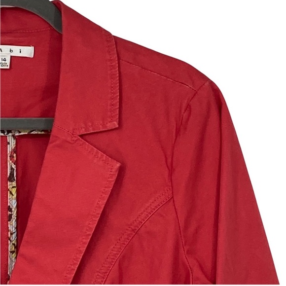 Women’s CAbi Size 14 Style #878 Geranium Poppy Toss On Blazer - Picture 3 of 9